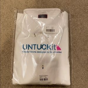 Untuckit white button down men’s shirt